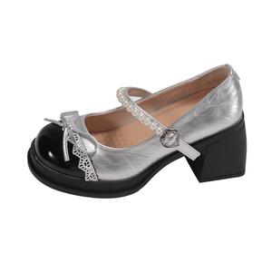 Yue Elsa Серебряные туфли Мэри Джейн, цвет Silver