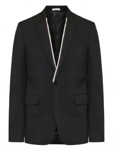 Жакет с одной пуговицей и необработанным краем Alexander Mcqueen, черный