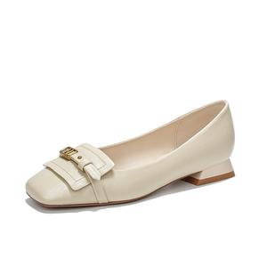 Bamiti Как по ровной земле повседневные однотонные туфли на 2 см женские экрю, цвет Ecru