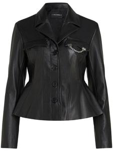 Karl Lagerfeld кожаный блейзер KL Studio, черный