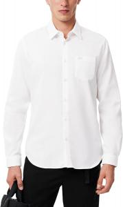 Lacoste мужская рубашка с длинным рукавом, обычный крой, однотонная, White