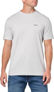 Футболка BOSS Men's Contrast Logo из хлопка и эластичного хлопка, High Rise Grey