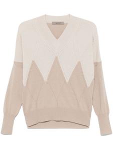 Свитер с узором аргайл D.Exterior, нейтральный цвет