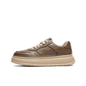 Противоскользящие износостойкие низкие скейтерские кеды мужские белые BELLE, хаки