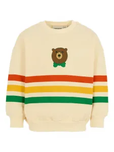 Толстовка в полоску с аппликацией в виде медведя Mini Rodini, нейтральный