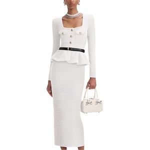 Self-portrait Женское платье с длинным рукавом цвета слоновой кости Self portrait