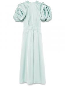 ROTATE BIRGER CHRISTENSEN атласное платье миди с объемными рукавами, синий