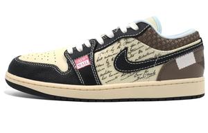 Air 1LOW SE Амортизирующие противоскользящие и износостойкие низкие кеды винтажные баскетбольные мужские черно-коричневые Jordan