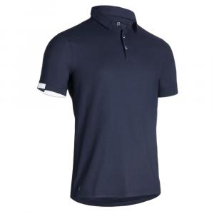 Футболка поло мужская синяя черная DECATHLON