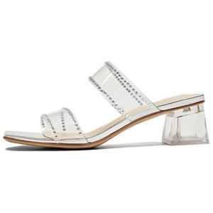Женские сандалии с резиновой подошвой, и нескользящие TATA, Transparent/Silver (White Base)