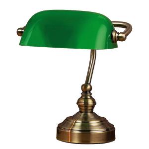Настольная лампа Markslöjd Bankers Typ A, латунь - железо - цветное стекло - 19 х 25 х 19 см
