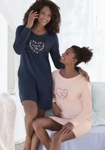 Ночная рубашка Vivance Dreams (2 шт.) с цветочным принтом в двойной упаковке, синий