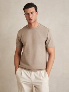 Футболка bradley regular fit с круглым вырезом Reiss, цвет Taupe Brown