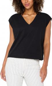 Топ Liverpool Los Angeles Dolman Sleeve V-neck Top, черный