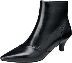 Ботильоны DINTAHA с острым носком, женские праздничные сапоги на низком каблуке, металлические сапоги на каблуке-шпильке для женщин, B-Black