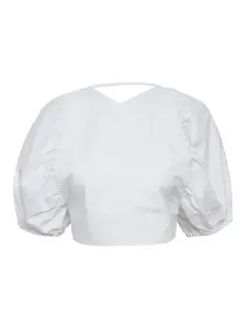 Топ Svala со шнуровкой и рукавами-буфами Gestuz, белый