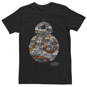 Мужская футболка с портретом и надписью BB-8 Star Wars, черный
