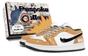 Jordan Детские баскетбольные кроссовки Air 1 Low 'Iron Grey' с противоскользящим покрытием, желтого цвета, унисекс