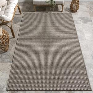 Ковер nuLOOM, 153 x 244 см, плюшевый для дома и улицы, устойчивый к ультрафиолету, с длинными петлями, сертифицированный Oeko-TEX, Paito, балкон, Maeva светло-серый