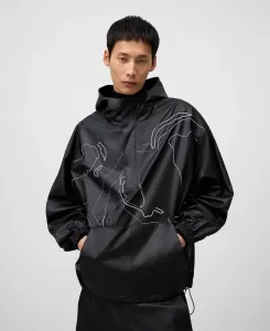 Мужская вышитая куртка с капюшоном Adolfo Dominguez, черный