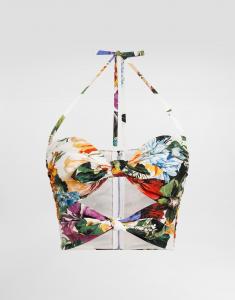 Топ из поплина с принтом "букет цветов" Dolce & Gabbana, принт