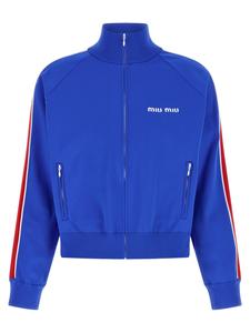 Свитшот с вышитым логотипом MIU MIU, синий