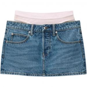 Престиль Хотфикс Многослойная Мини-юбка Alexander Wang, Винтаж Индиго