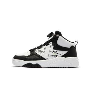 XTEP Детские кроссовки для скейтбординга с нескользящей подошвой, среднего размера, черно-белые