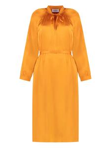 Атласное платье миди Yves Salomon, оранжевый