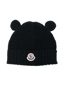 Шапка бини из вирджинской шерсти Moncler Enfant, синий