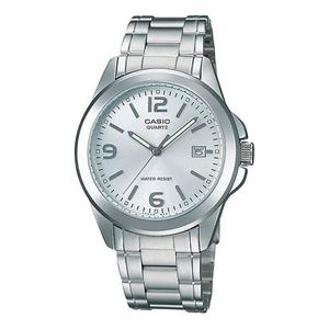 Часы CASIO Waterproof Stainless Steel Strap Mens Silver Analog, цвет silver