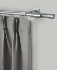 Карниз для штор GARESA "SEFRA", 2 направляющие, желаемая длина, комплект для штор, комплект внутренних направляющих, выдвижной, цилиндр с концевой кнопкой 350 см, Ø16мм, цвет silberfarben