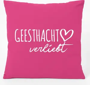 Подушка для дивана Huuraa Geesthacht in Love Gift 40x40см с наполнителем, хлопок цвета фуксии, сувенир Geesthacht Hellweg Druckerei