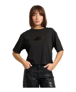 Черная футболка с нашивкой с логотипом. Armani Exchange, черный