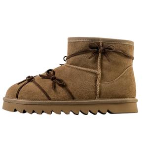 Теплые износостойкие нескользящие короткие ботинки женские Wonderful couple, коричневый