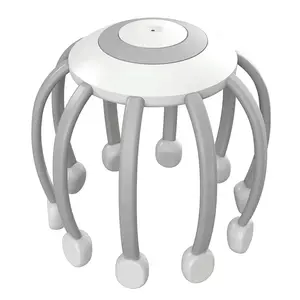 Портативный электрический массажер для головы «Осьминог» с 10 съемными насадками, 4 режимами вибрационного массажа для снятия усталости кожи головы Proxxi, белый