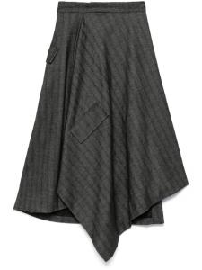 REMAIN полосатая юбка с драпировкой, серый