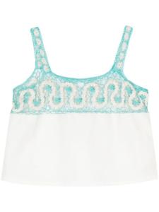 BODE майка с кружевом рябь, белый