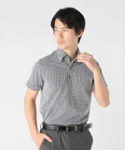 Трикотажная рубашка-поло с жаккардовым узором «гусиная лапка» Crowded Closet, цвет Blue