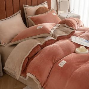 Комплект постельного белья Antarctic Milk Fleece 2.0, 4 предмета, 220х240/230х250, карамель/бежевый