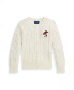 Детская кардиган с длинным рукавом и мелким жаккардовым узором, размеры 2T-6X Polo Ralph Lauren, слоновая кость/кремовый