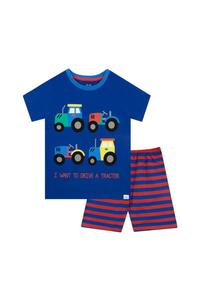 Полосатая тракторная пижама Harry Bear, синий