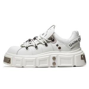 GAISIMA Белые мужские скейтерские кеды на платформе для увеличения роста, цвет White