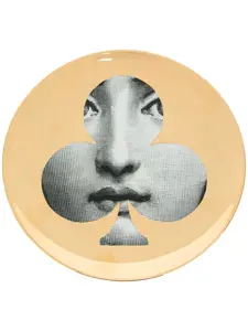 Тарелка с принтом Fornasetti, металлик