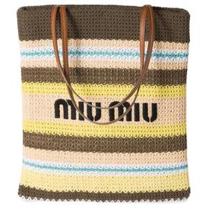 Хлопковая сумка, женская сумка через плечо Tundra & Lemon & Natural MIU MIU