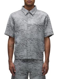 Укороченная рубашка из хлопкового жаккарда с пуговицами спереди Hudson Jeans, цвет Black Jacquard