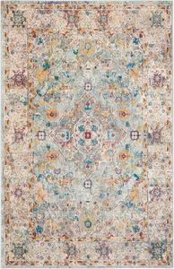 SAFAVIEH, 122 x 183 см, Ковер для декора из коллекции Aria, бежевый и синий, дизайн в стиле бохо с эффектом потертости, не линяет и прост в уходе, идеален для помещений с высокой проходимостью: прихожая, гостиная, спальня (ARA183E)