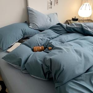 AVIVI Комплект постельного белья 3 предмета, простыня 150x200 см, цвет светло-голубой, ультрамягкий, класс а