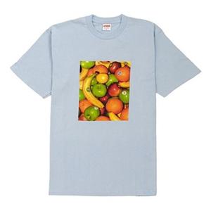 Футболка ss19 fruit tee light blue printing short sleeve Supreme, синий
