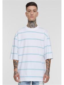 Urban Classics Рубашка бело-светло-голубого цвета